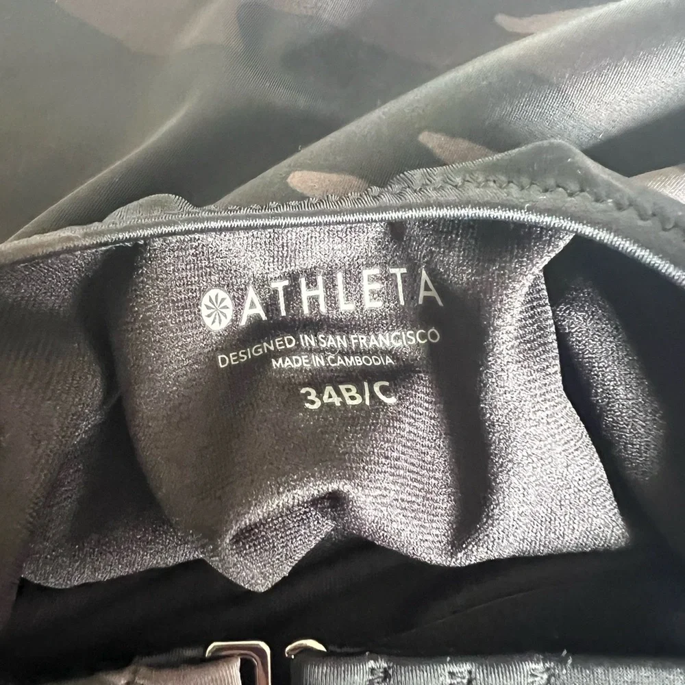 Athleta Black Freestyle Camo Tankini Top Army Print